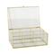 10" x 7" x 4" Clear & Gold 6-Slot Glass & Metal Jewelry Box with Chain Accent